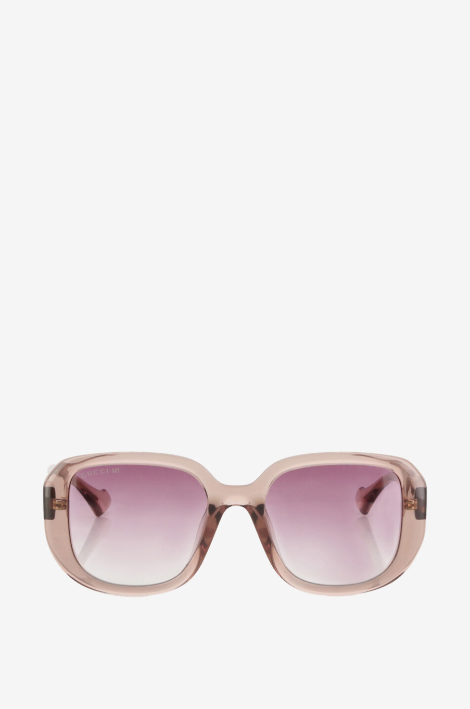 Glitter adorned clear acetate rectangular sunglasses