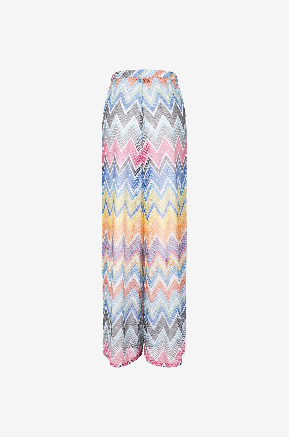 MISSONI Glittering zigzag openwork knit slit beach trousers Women MULTI COLOURED 2