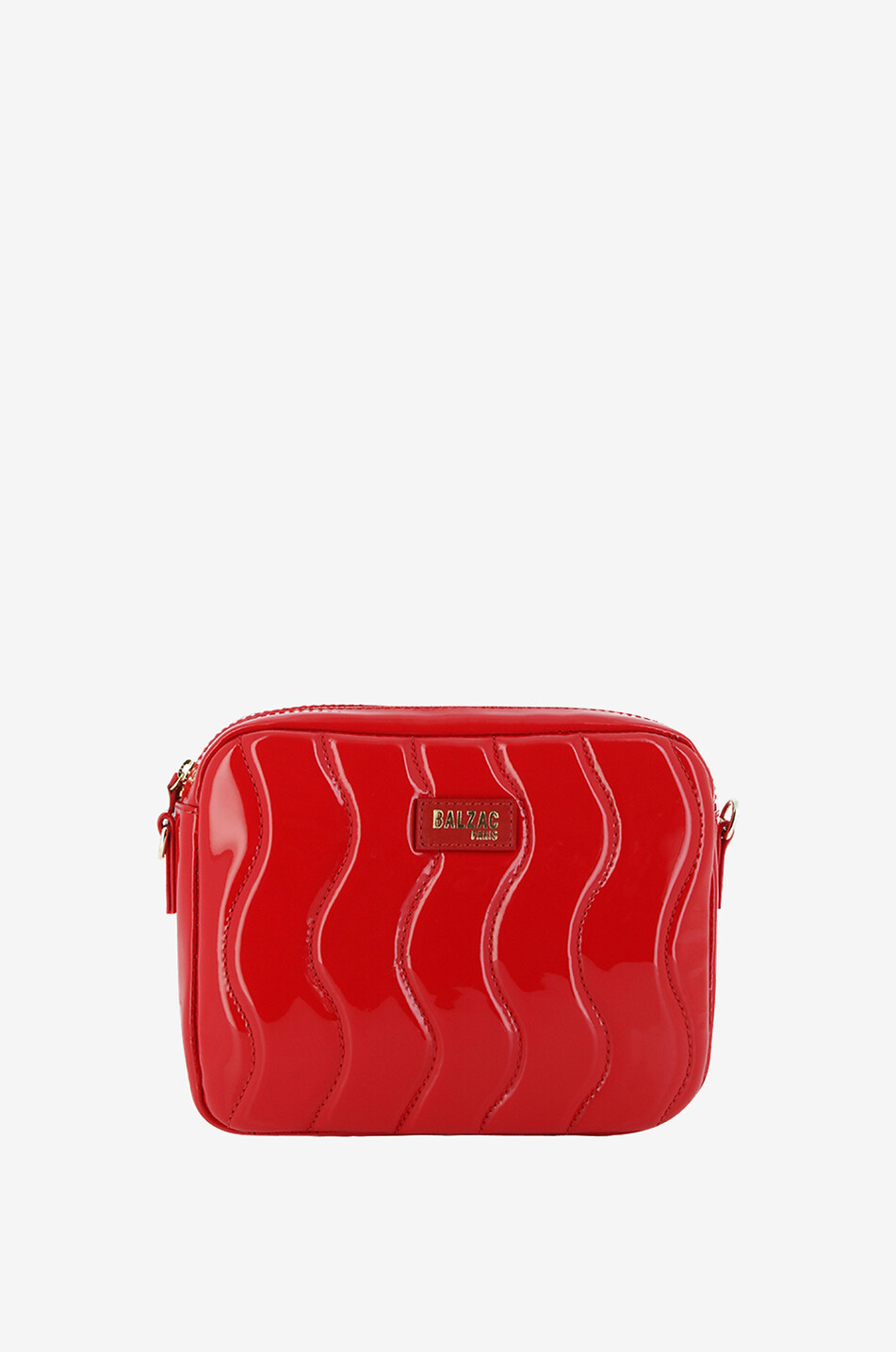 Sac caméra en cuir verni matelassé César Vague