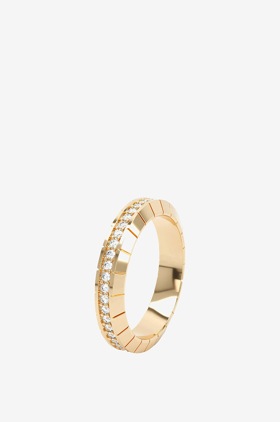 Eternity Engraved 4mm yellow gold and diamond ring