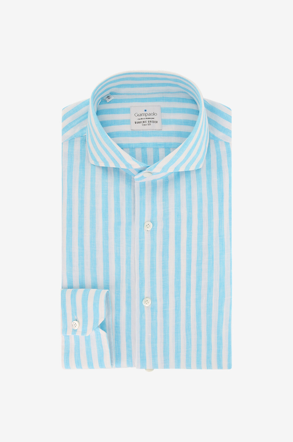 Linen long-sleeved striped shirt