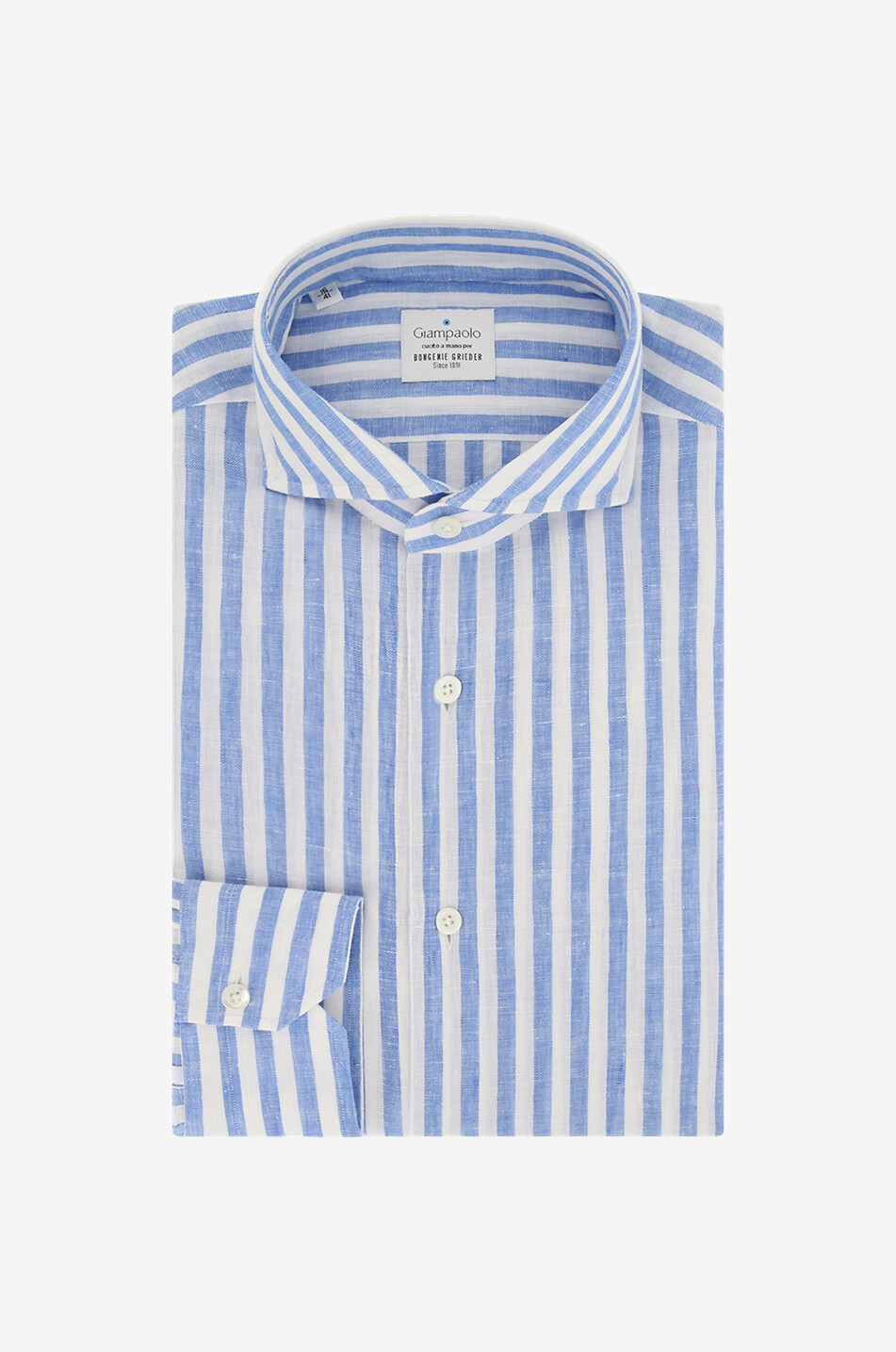 Linen long-sleeved striped shirt
