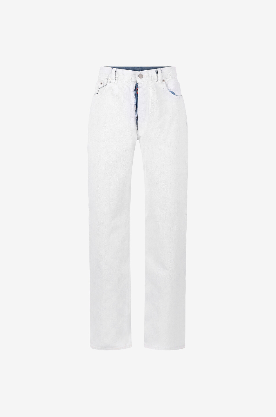 MAISON MARGIELA Straight-leg cracked coated jeans Men WHITE 1