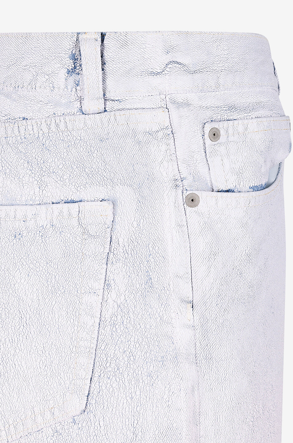 MAISON MARGIELA Straight-leg cracked coated jeans Men WHITE 3