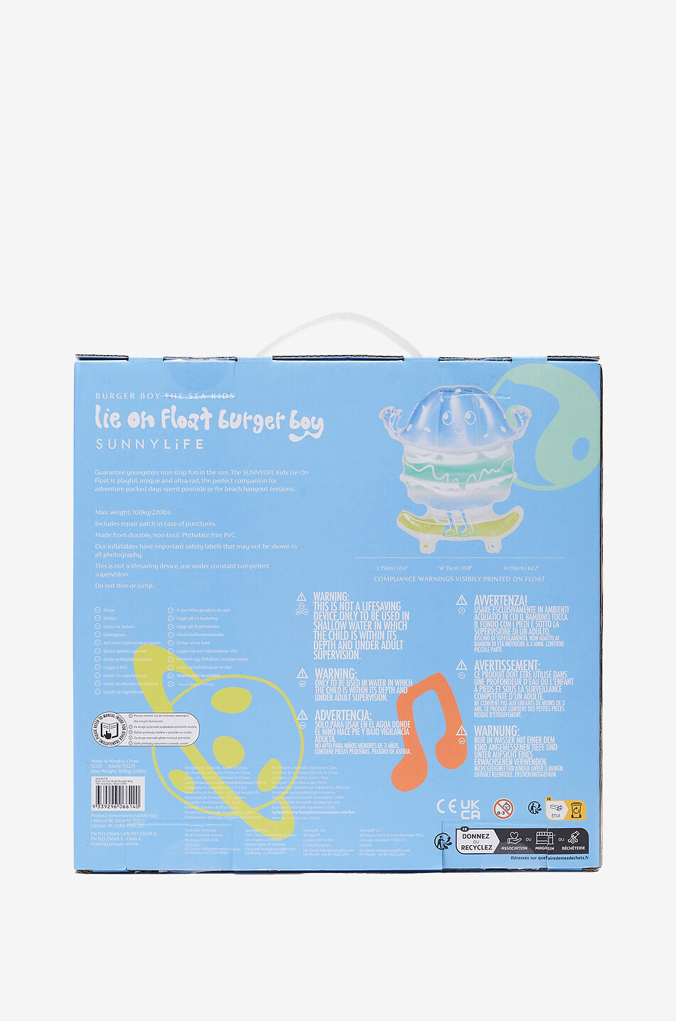 The Burger Boy kids' pool float