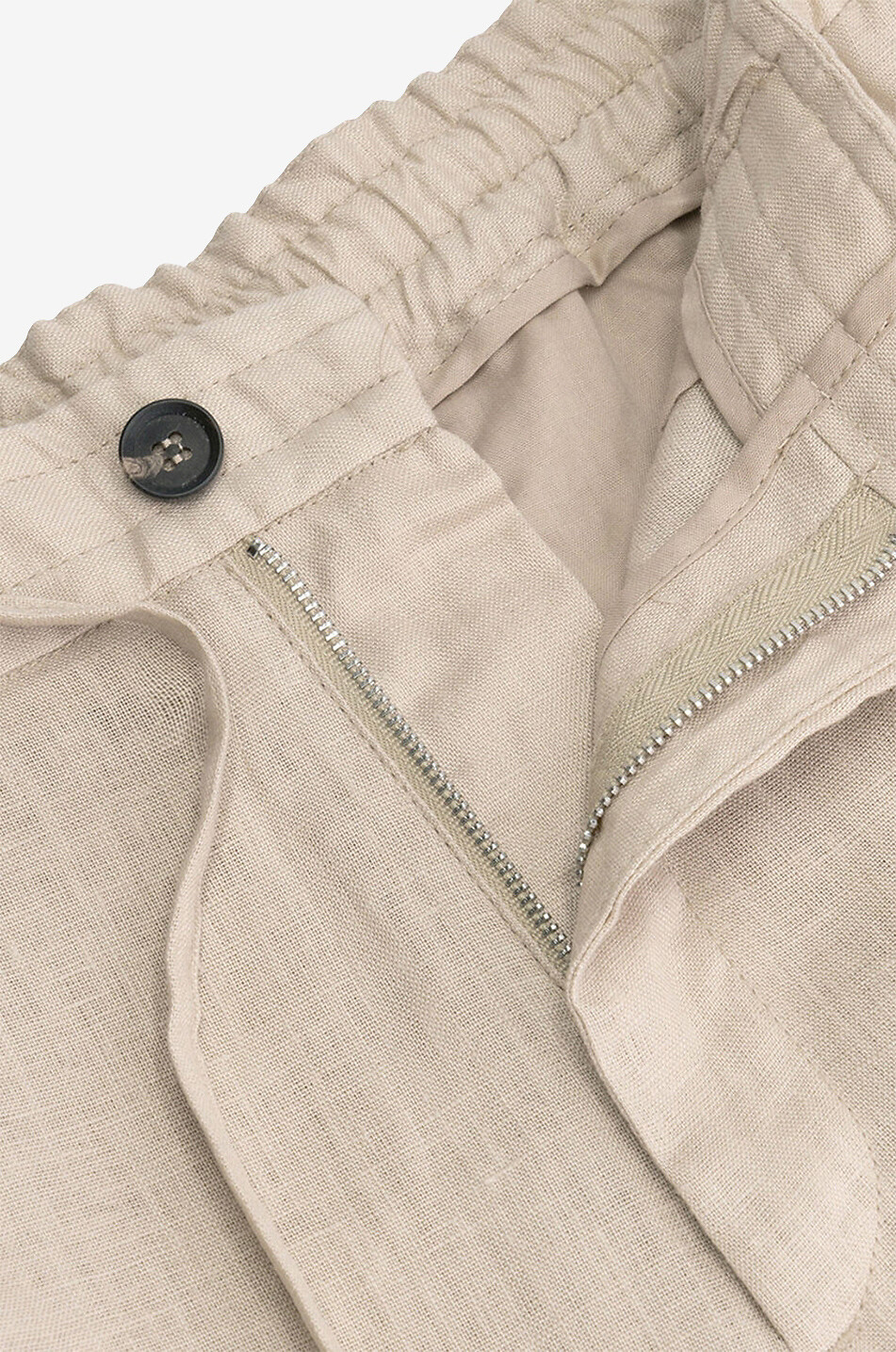 AURELIEN Seaside slim fit linen trousers Men Light beige 6