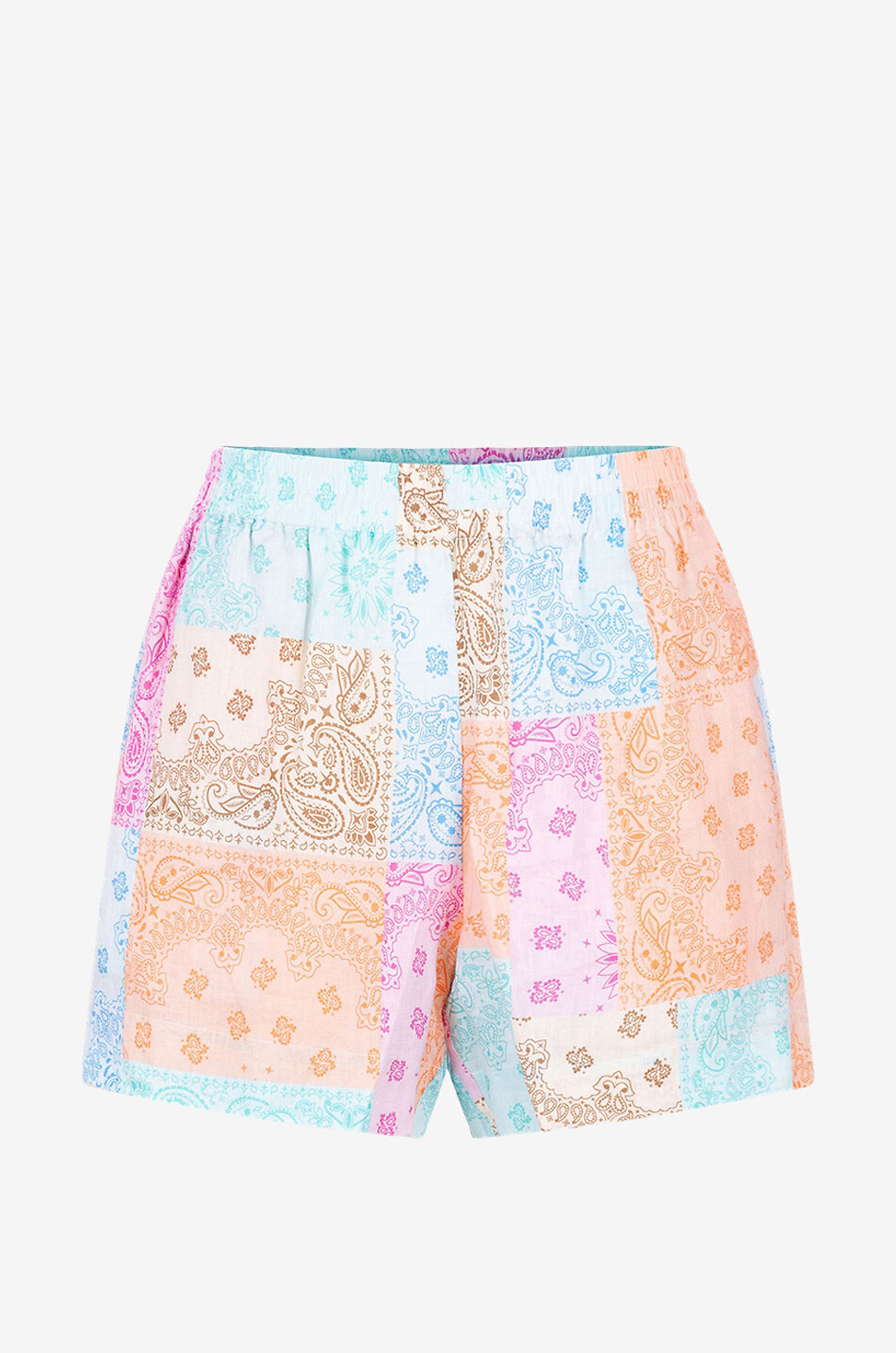 MC2 SAINT BARTH Meave Bandana linen shorts Women MULTI COLOURED 7 1
