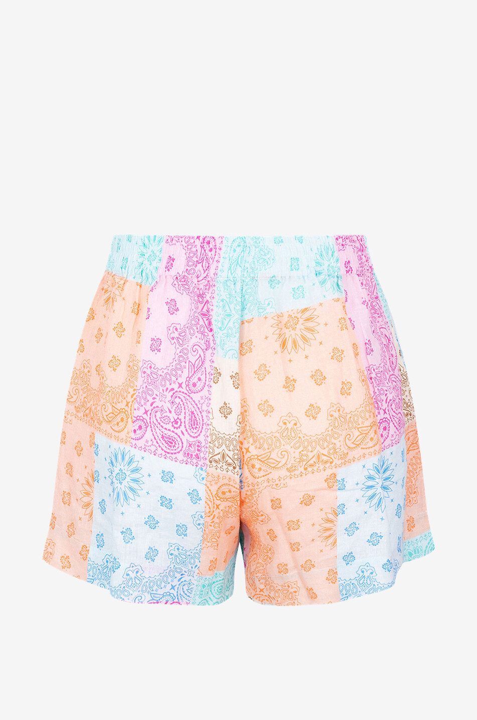 MC2 SAINT BARTH Meave Bandana linen shorts Women MULTI COLOURED 7 2
