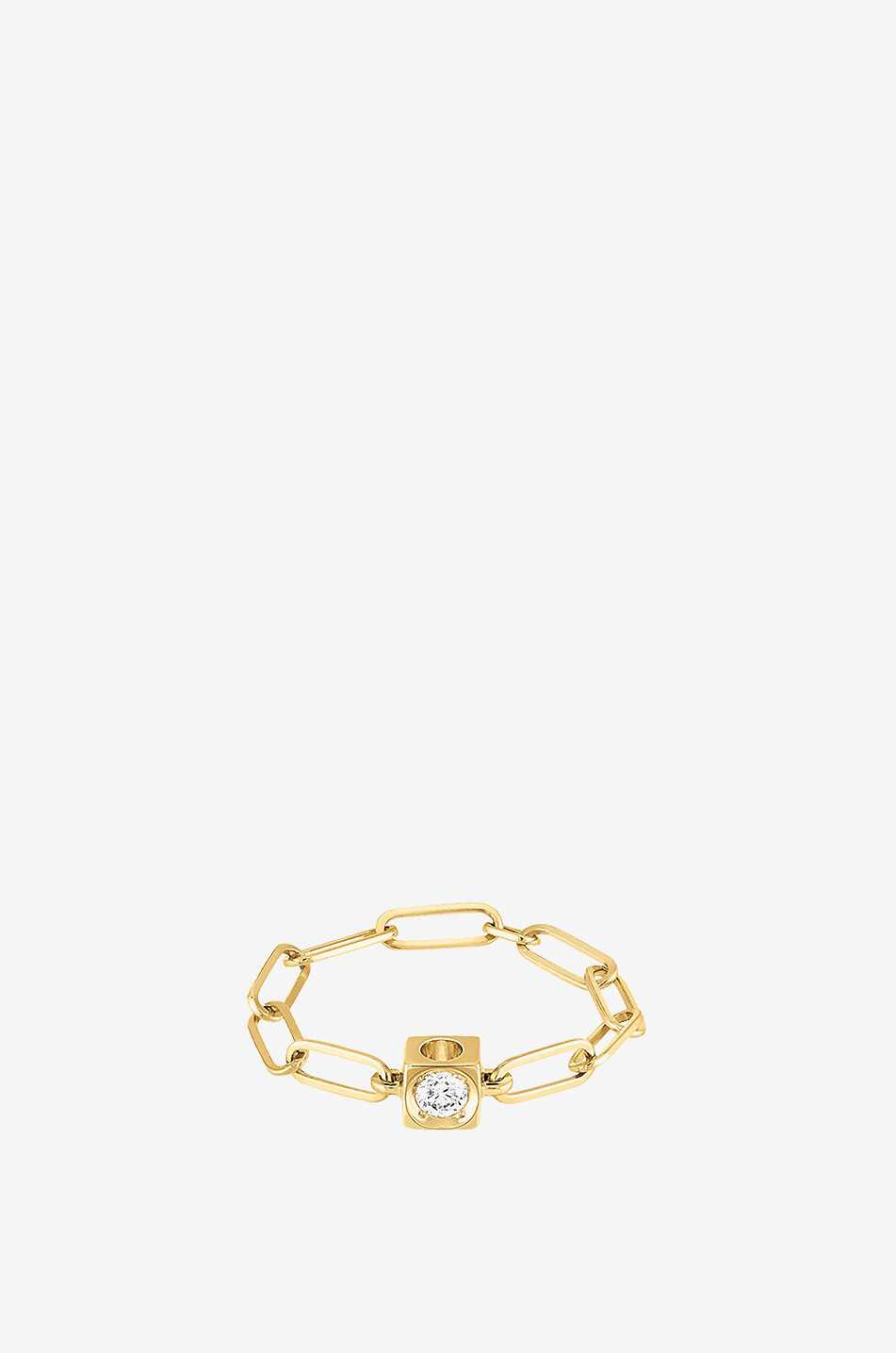 Kettenring aus Gelbgold und Diamant Le Cube Diamant