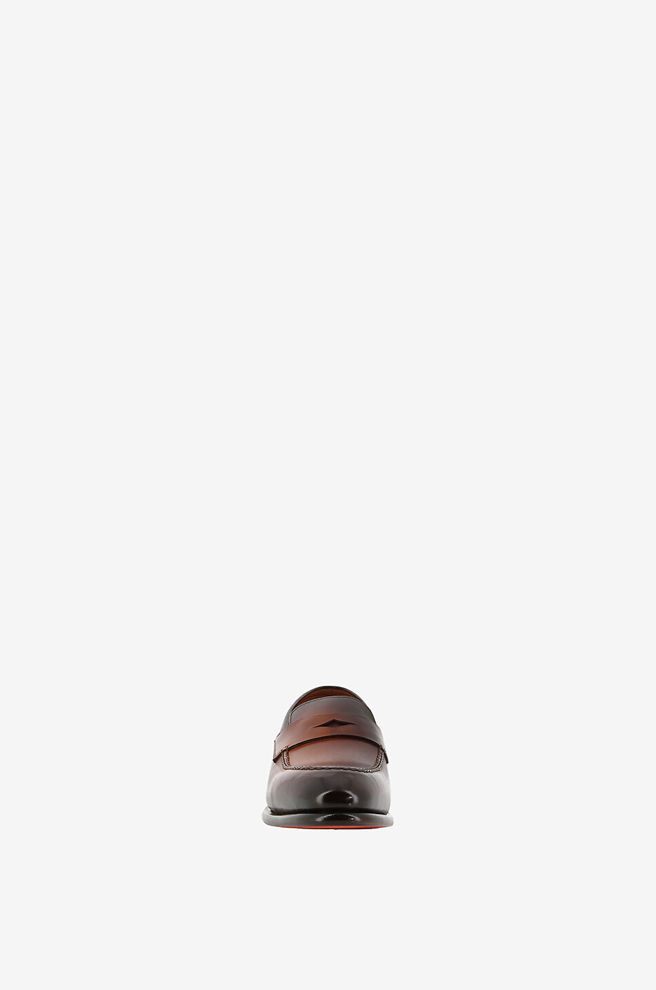 SANTONI Sfumato leather loafers Men MEDIUM BROWN 2