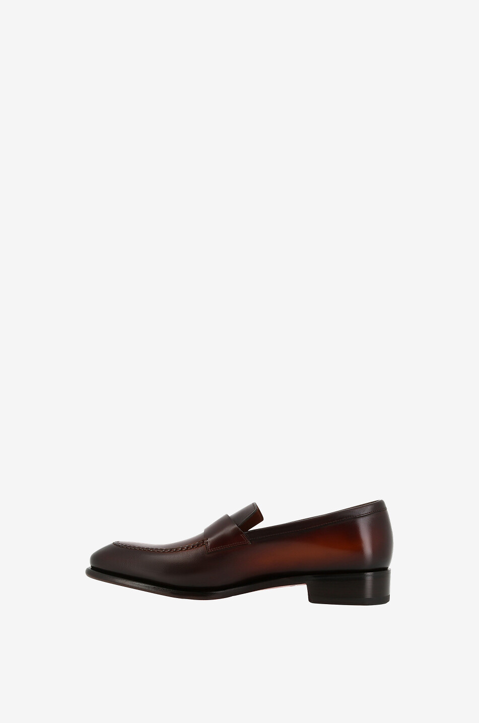 SANTONI Sfumato leather loafers Men MEDIUM BROWN 3