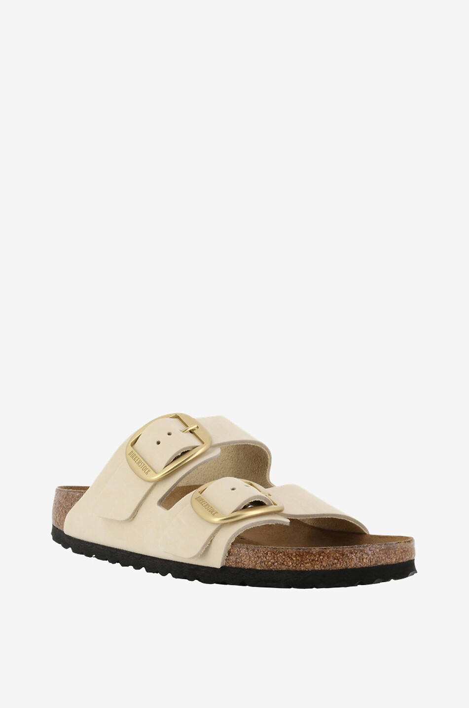 BIRKENSTOCK Flache Pantoletten aus Nubukleder Arizona Big Buckle Damen CREMEFARBEN 1