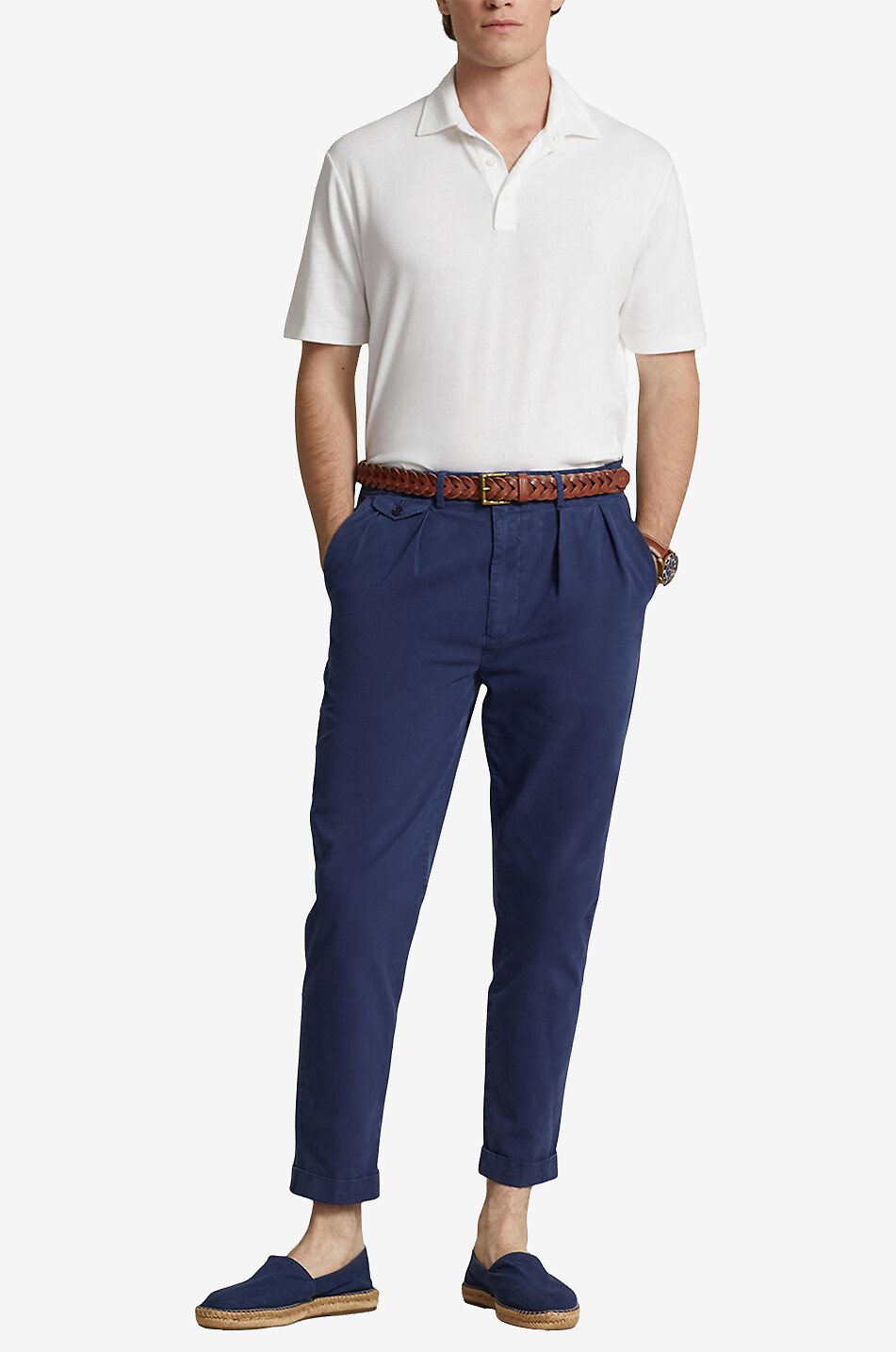 POLO RALPH LAUREN Pony Classic Fit short-sleeved cotton and linen polo shirt Men WHITE 2
