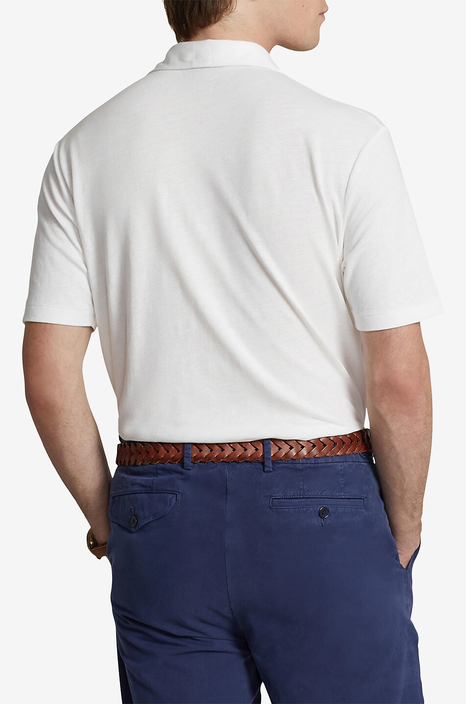 POLO RALPH LAUREN Pony Classic Fit short-sleeved cotton and linen polo shirt Men WHITE 4