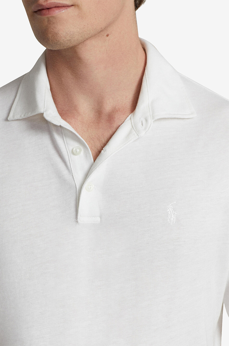 POLO RALPH LAUREN Pony Classic Fit short-sleeved cotton and linen polo shirt Men WHITE 5