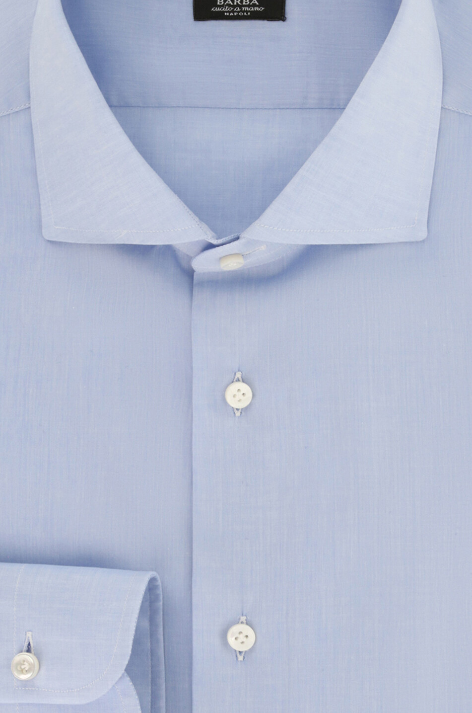 BARBA Langärmeliges Hemd aus Baumwolle Herren MITTELBLAU 2