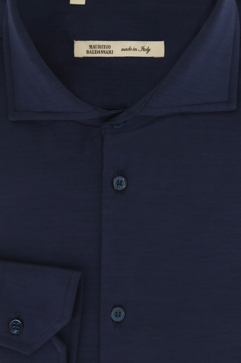 MAURIZIO BALDASSARI Chemise à manches longues en jersey de laine vierge Homme BLEU FONCE 2