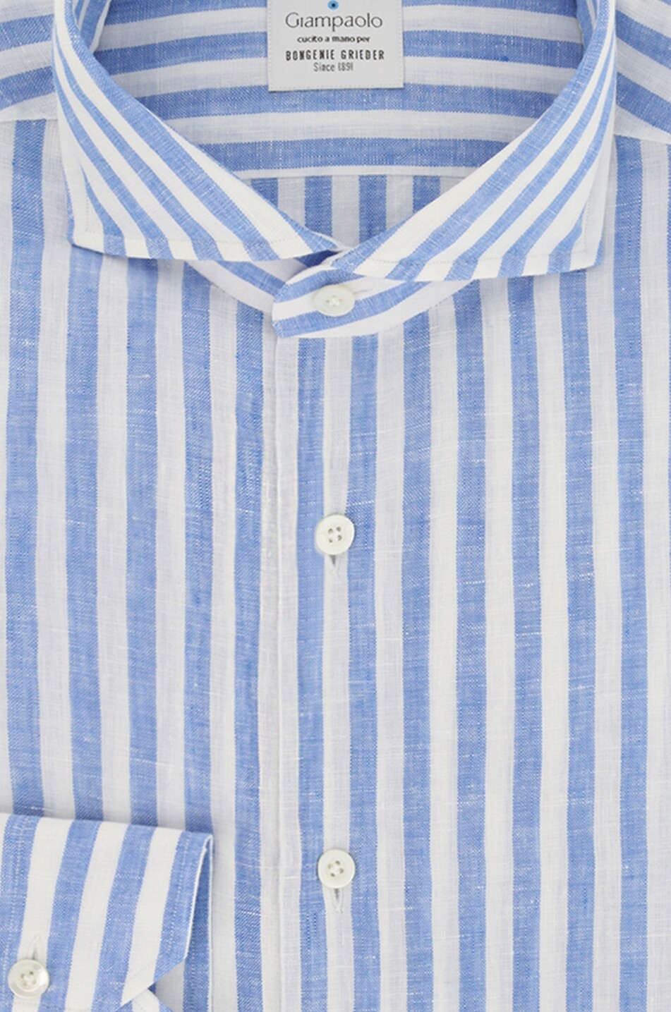 Linen long-sleeved striped shirt