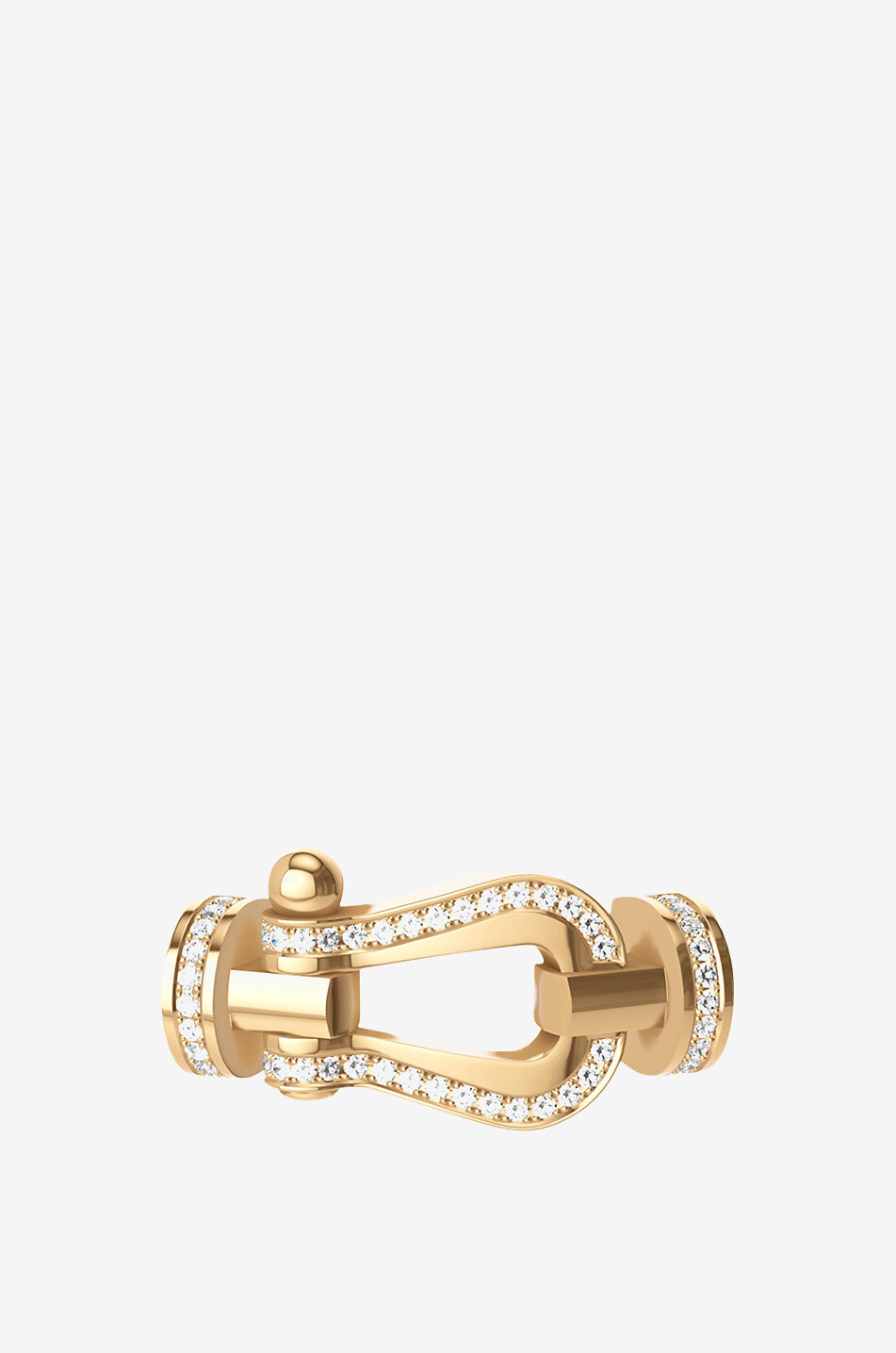 Fore 10 GM yellow gold diamond paved bracelet buckle
