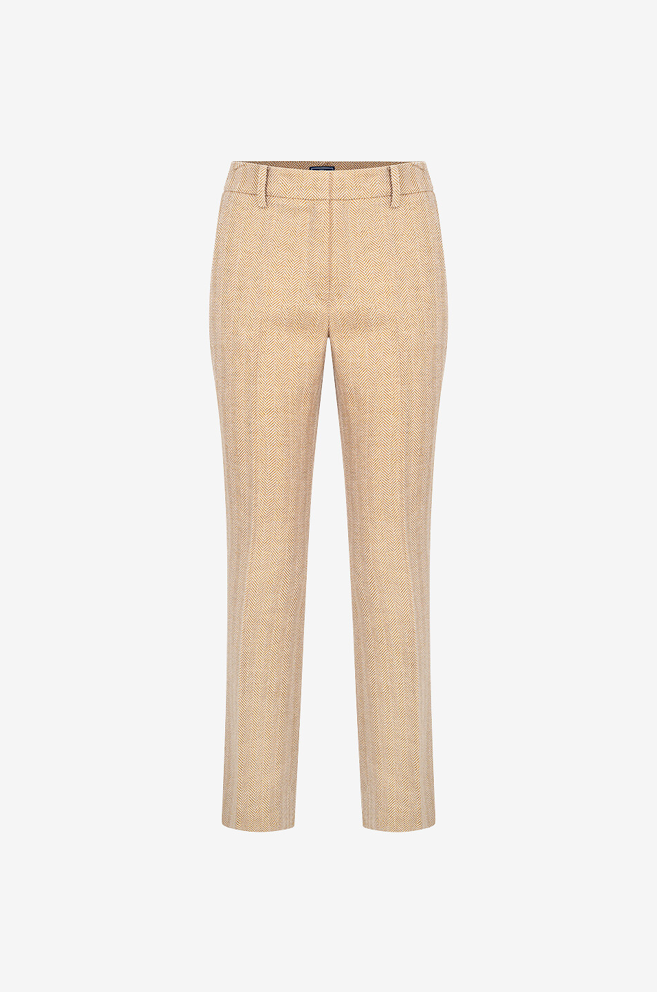 Perla herringbone cotton and linen straight-leg trousers