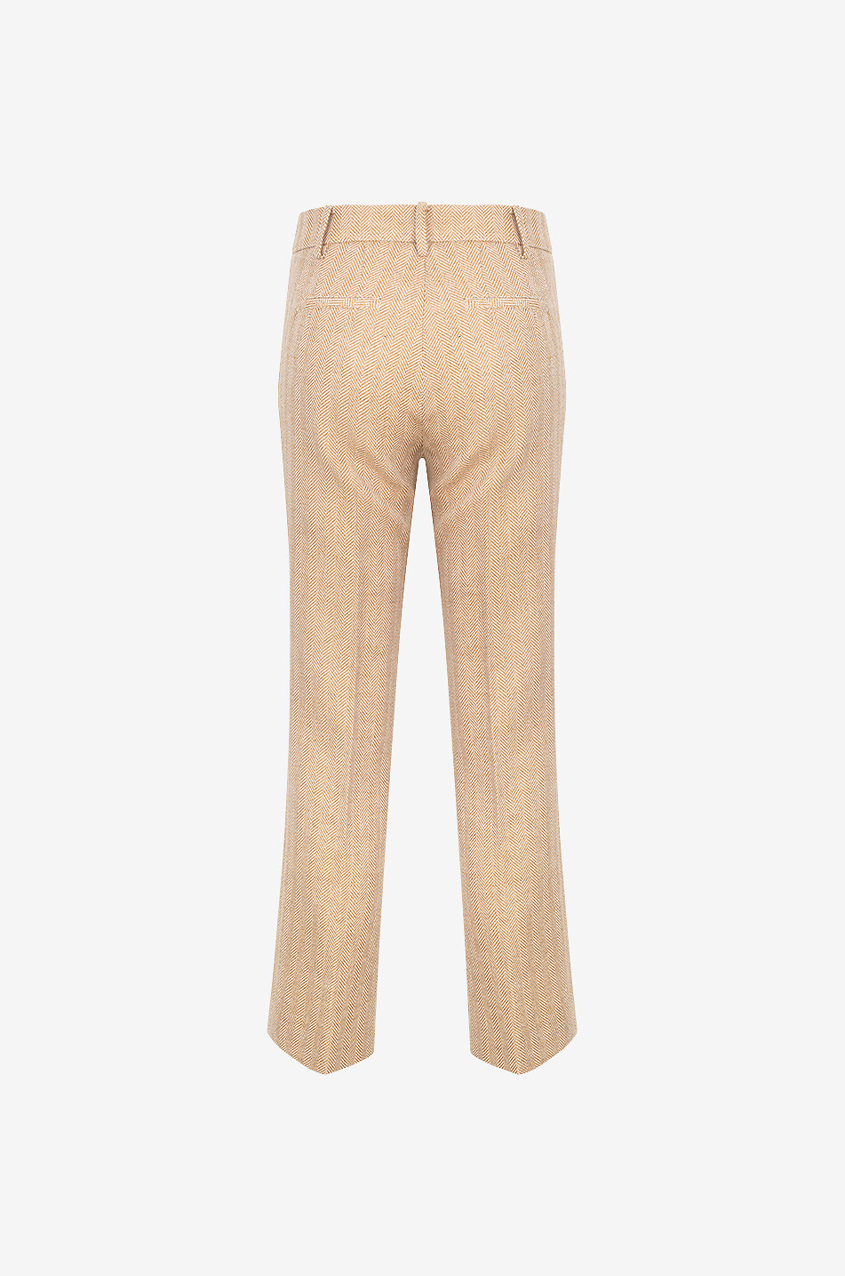 Perla herringbone cotton and linen straight-leg trousers