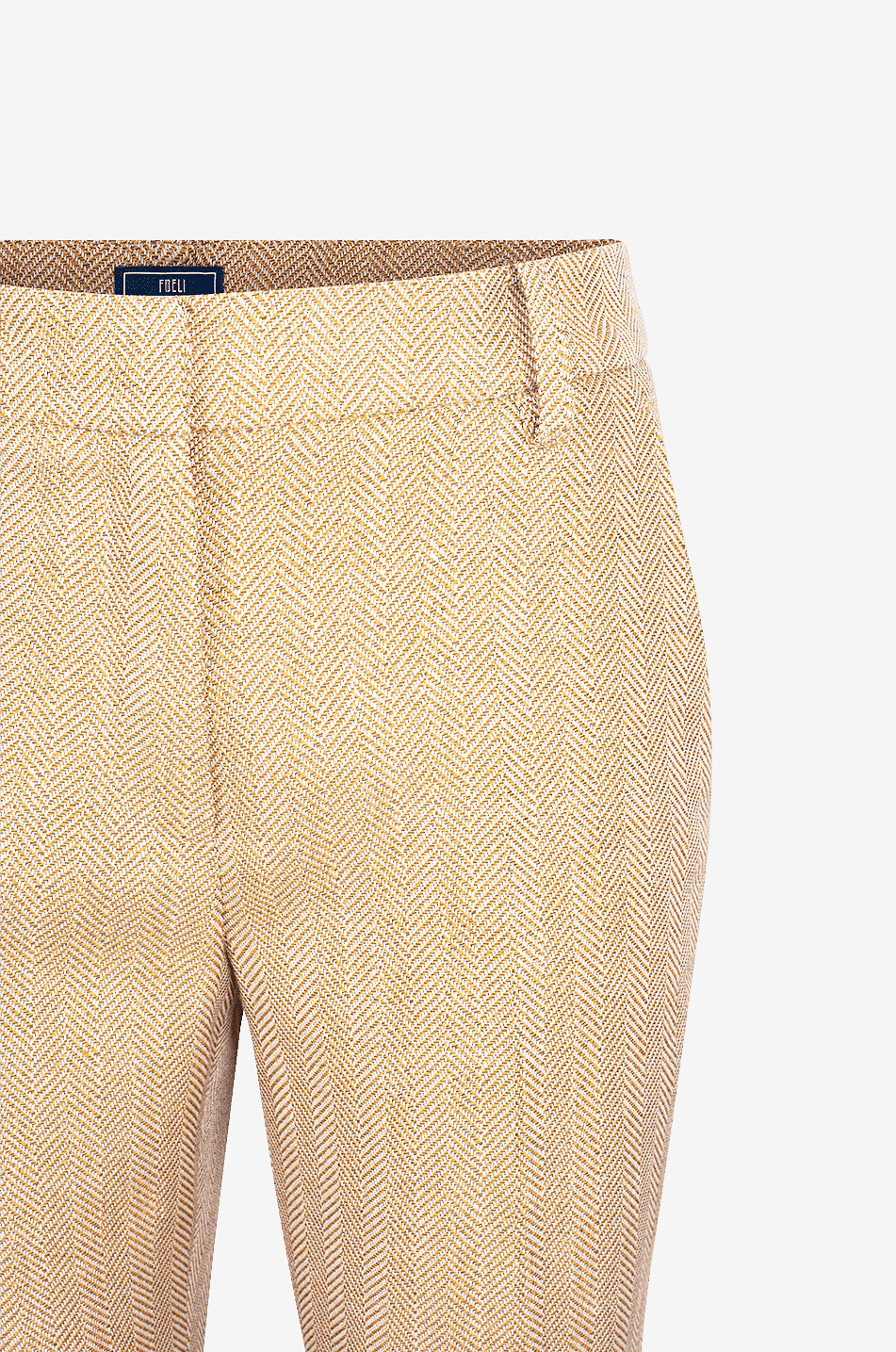 Perla herringbone cotton and linen straight-leg trousers