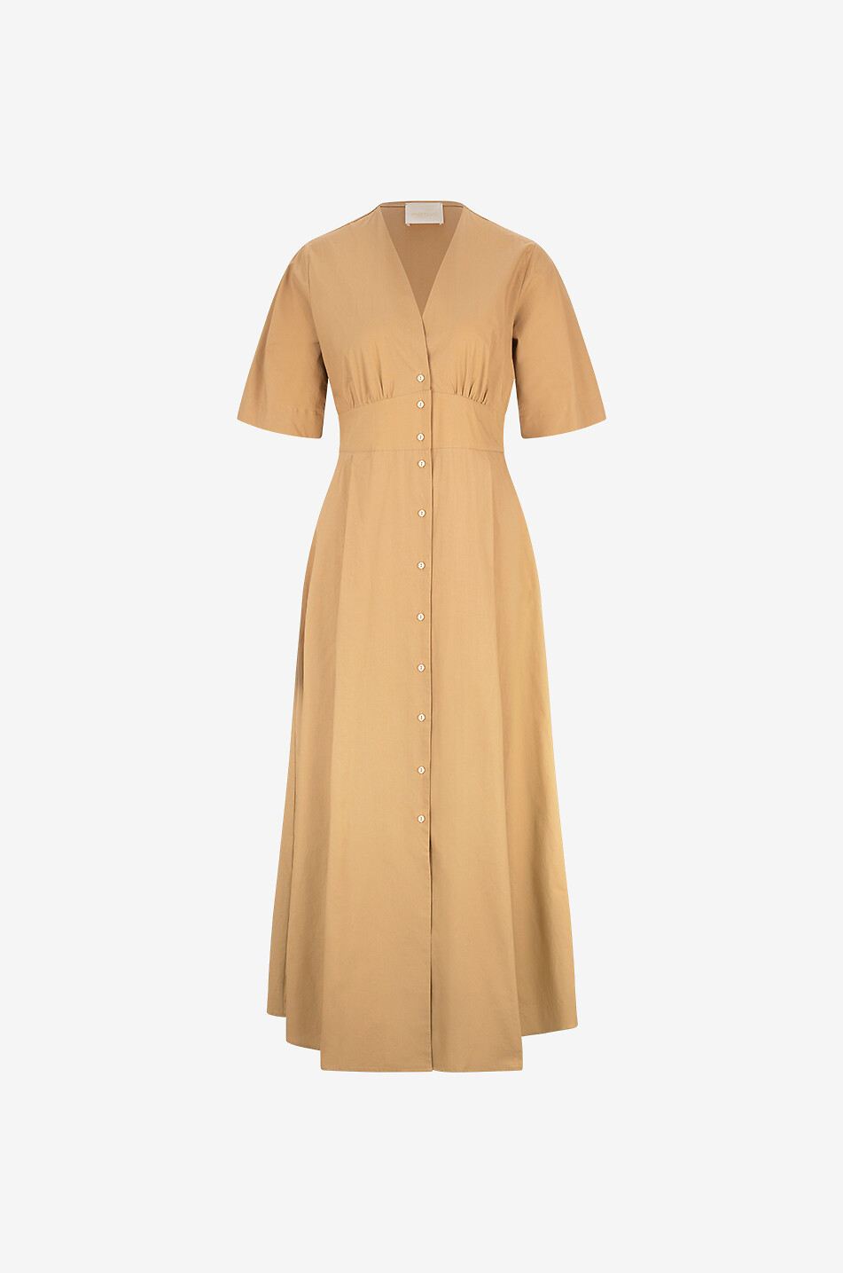 Martinella poplin short-leeved long shirt dress