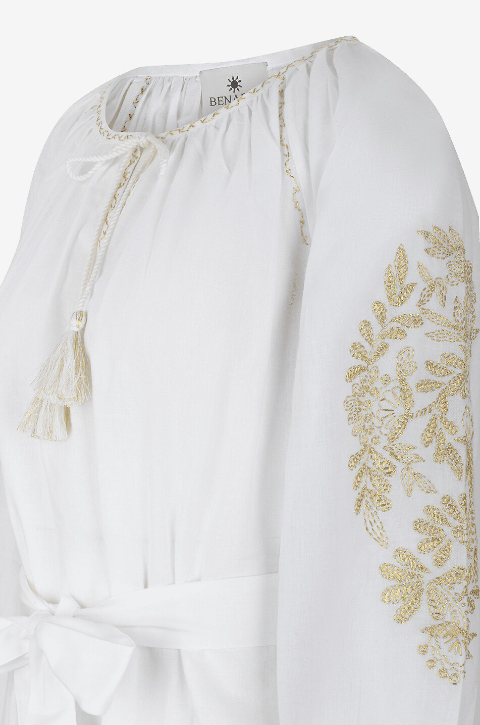 BENARAS BY CITRUS Strand-Kaftan aus Baumwolle mit Lurex-Stickereien Affaire Damen WEISS 3