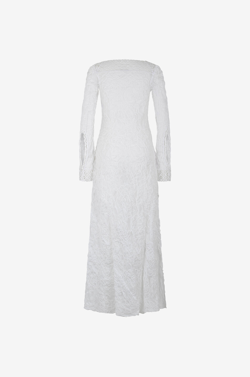 Langer bestickter Ramie-Kaftan mit Spitze