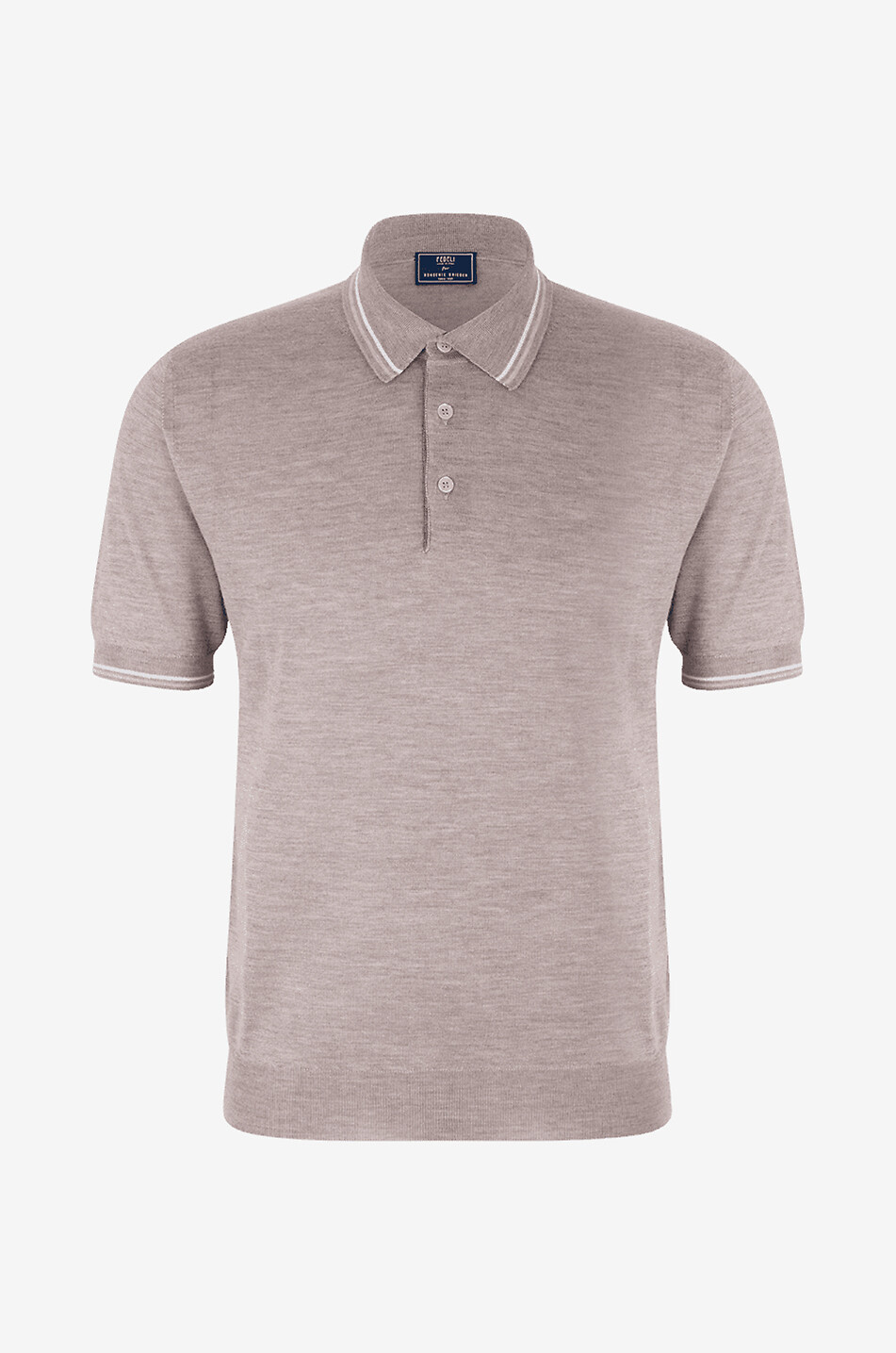 FEDELI Polohemd aus Kaschmir und Seide mit Kontrastkanten Herren BRAUN 1