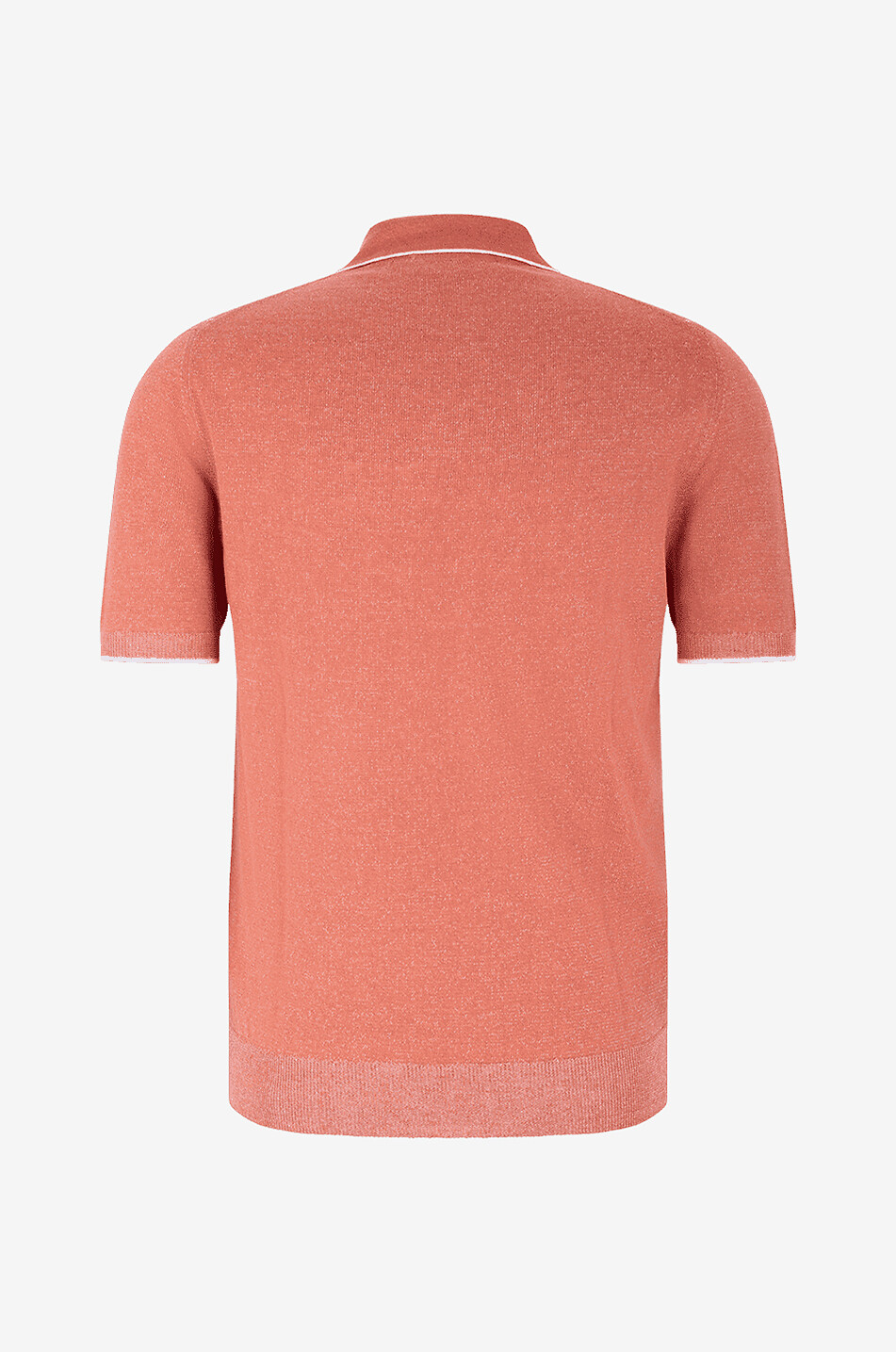 FEDELI Kurzarm-Strick-Polohemd aus Leinen und Baumwolle mit Streifen Twist Herren HELLORANGE 2