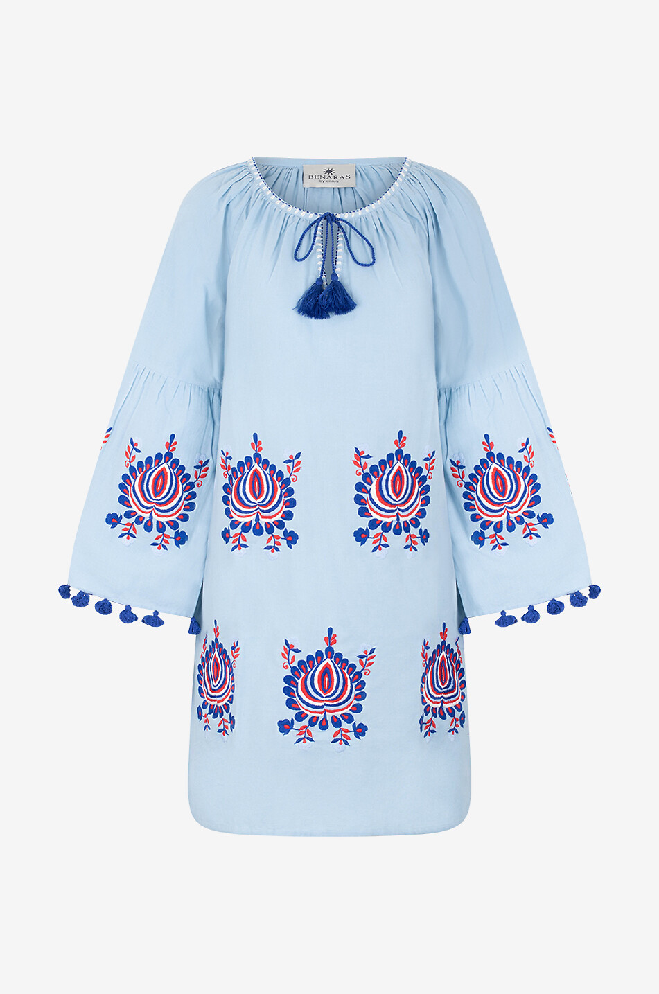 BENARAS BY CITRUS Rion embroidered cotton tunic Women BLUE 1