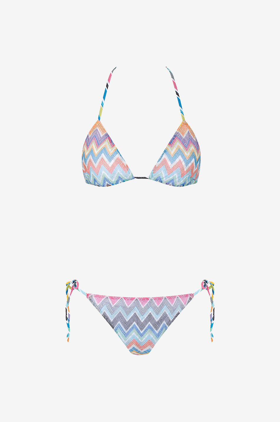 MISSONI Bikini triangle en maille zigzag scintillant Femme MULTICOLORE 1