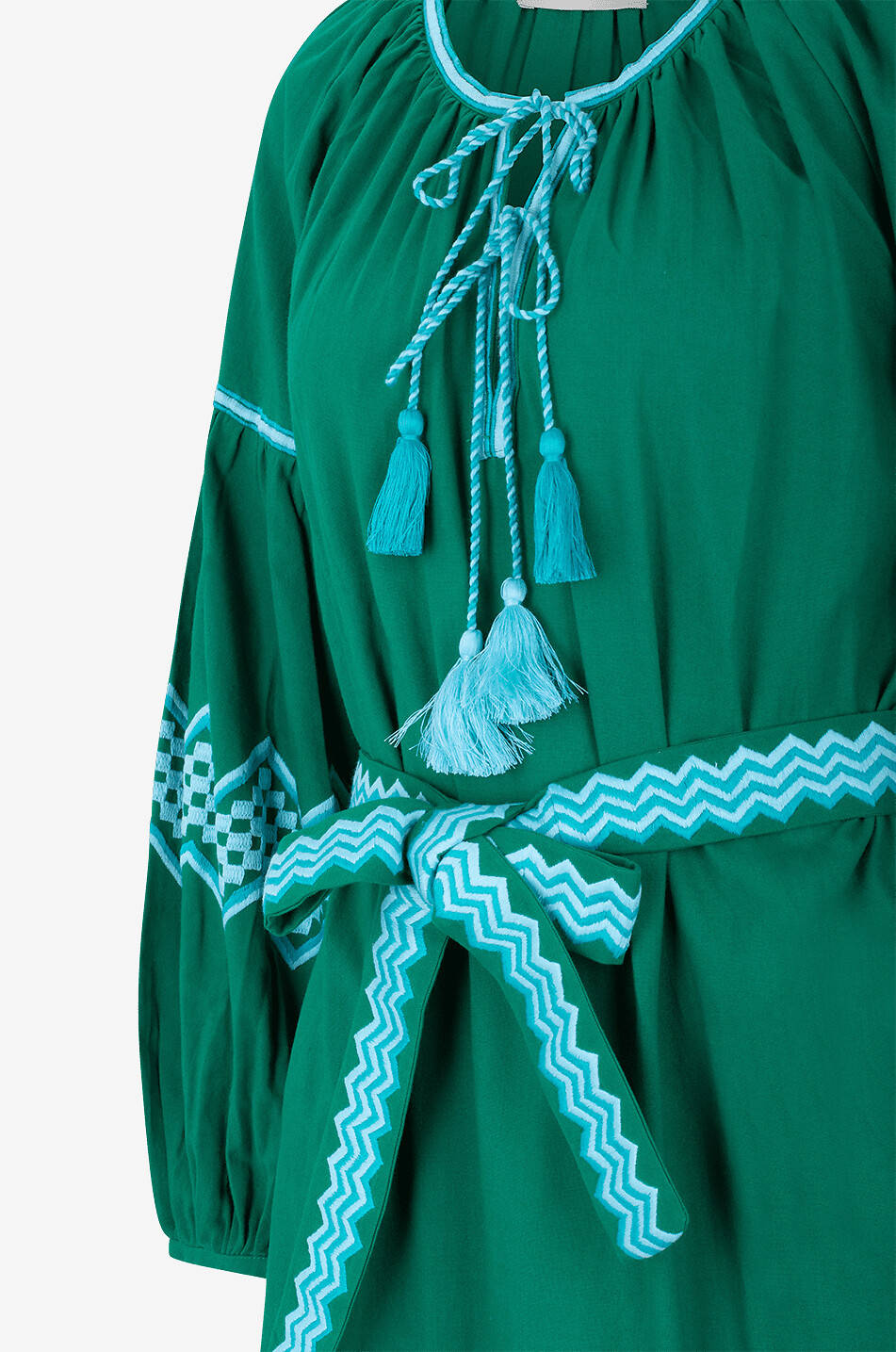 BENARAS BY CITRUS Rio Veronica long embroidered caftan Women GREEN 3