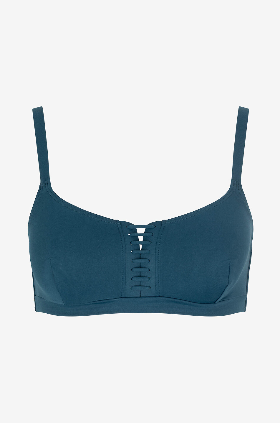 DNUD Indispensables lace-up shelf-bra bikini top Women DARK BLUE 1