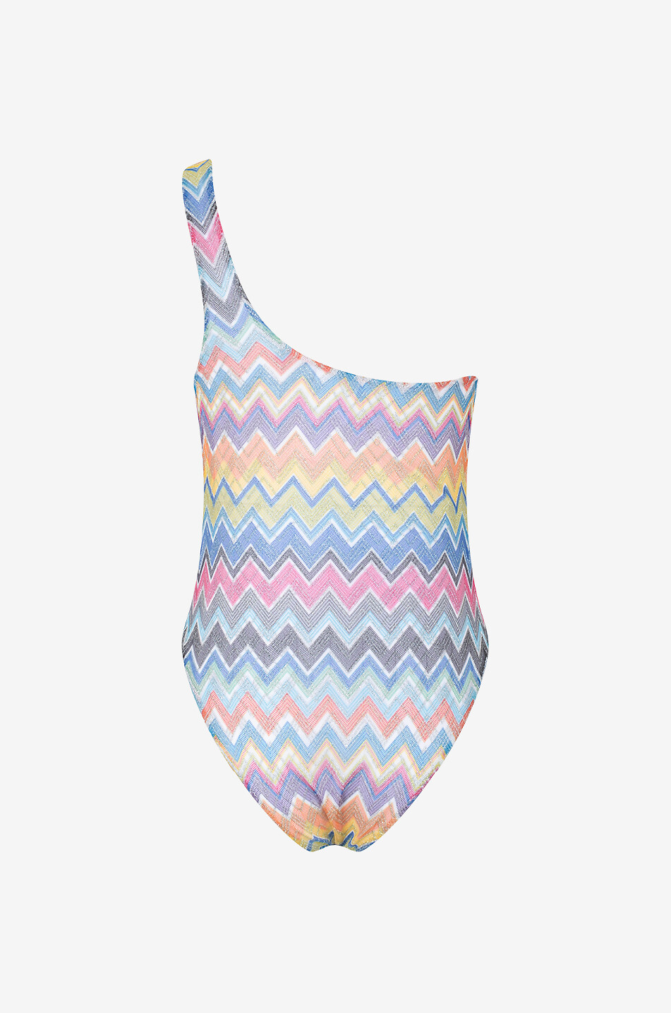 MISSONI Glittering zigzag knit one-shoulder swimsuit Women MULTI COLOURED 2