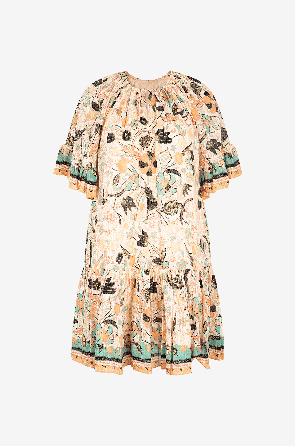 ULLA JOHNSON Malie cotton blend loose short dress Women MULTI COLOURED 1