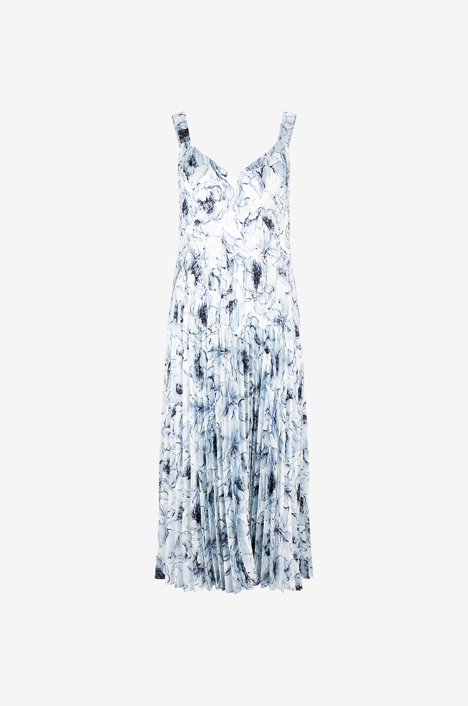 VINCE Robe midi plissée Washed Lily Femme MULTICOLORE 1