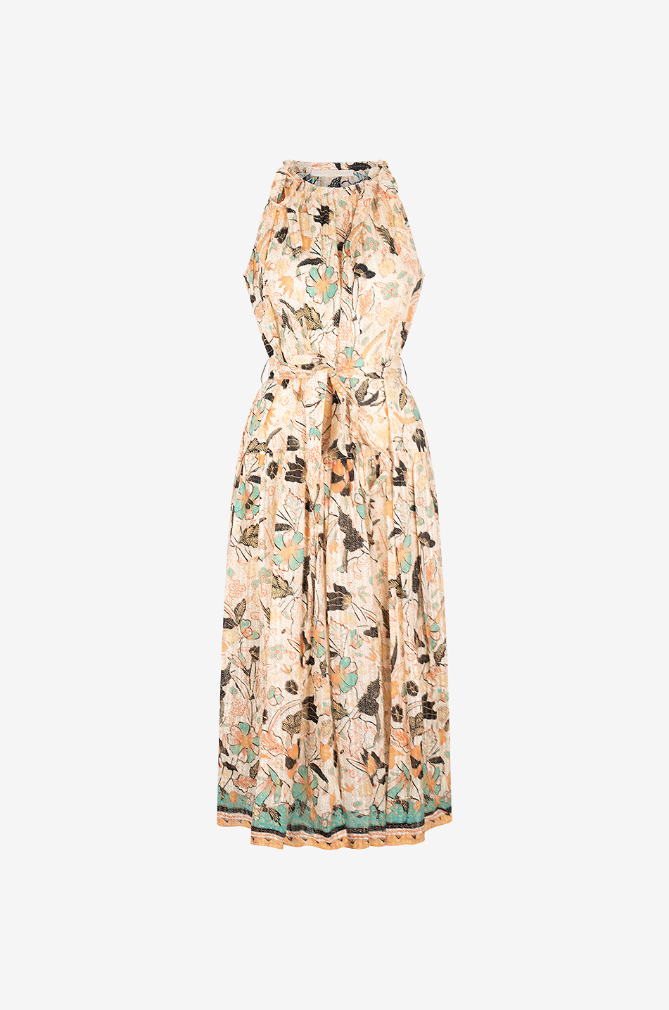 Robe midi sans manches en coton mélangé Samar