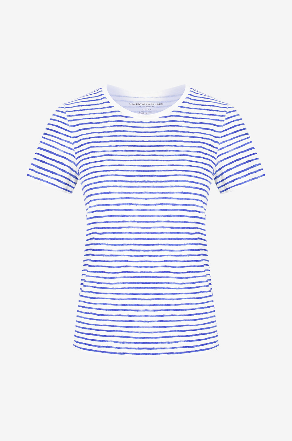 T-shirt à manches courtes en viscose et lin