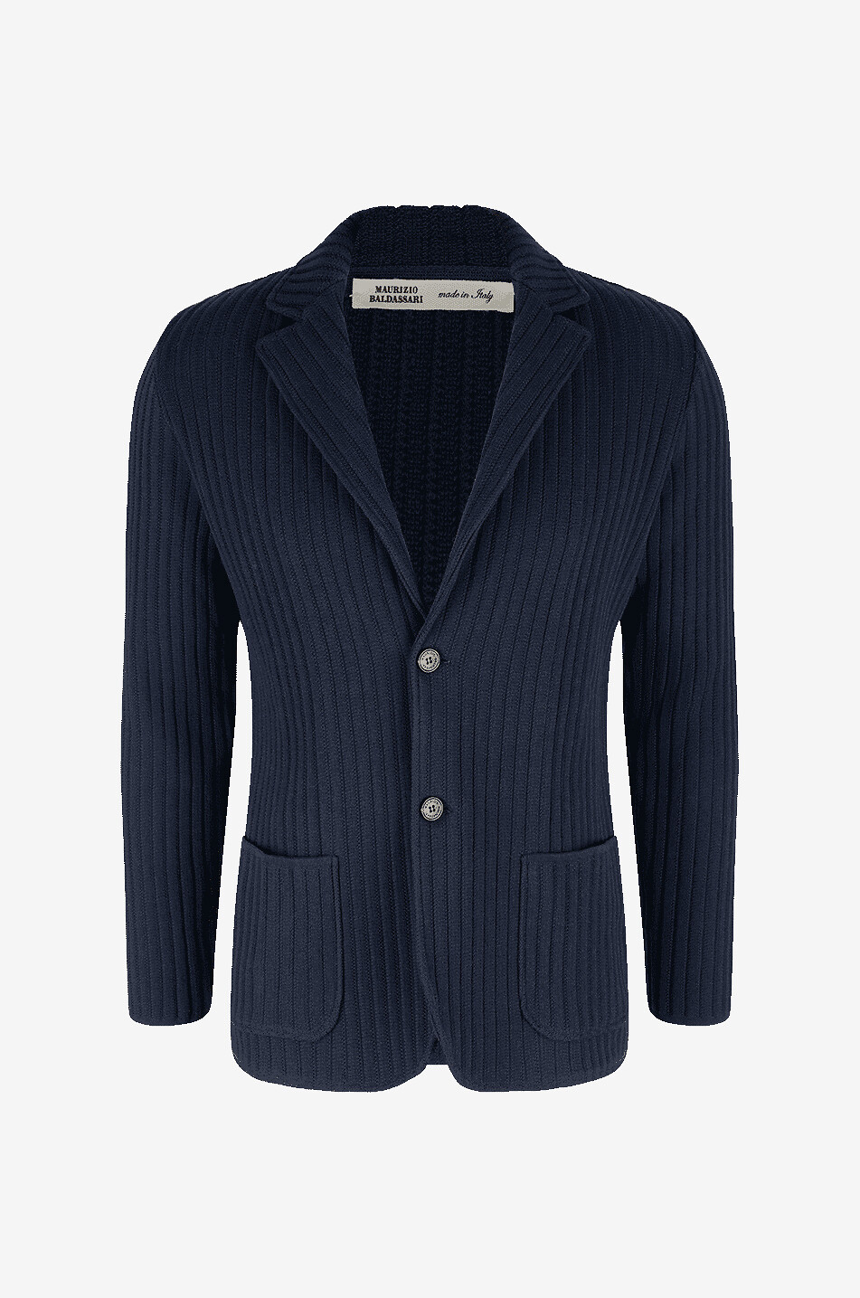 Blazer slim à boutonnage double en maille côtelée