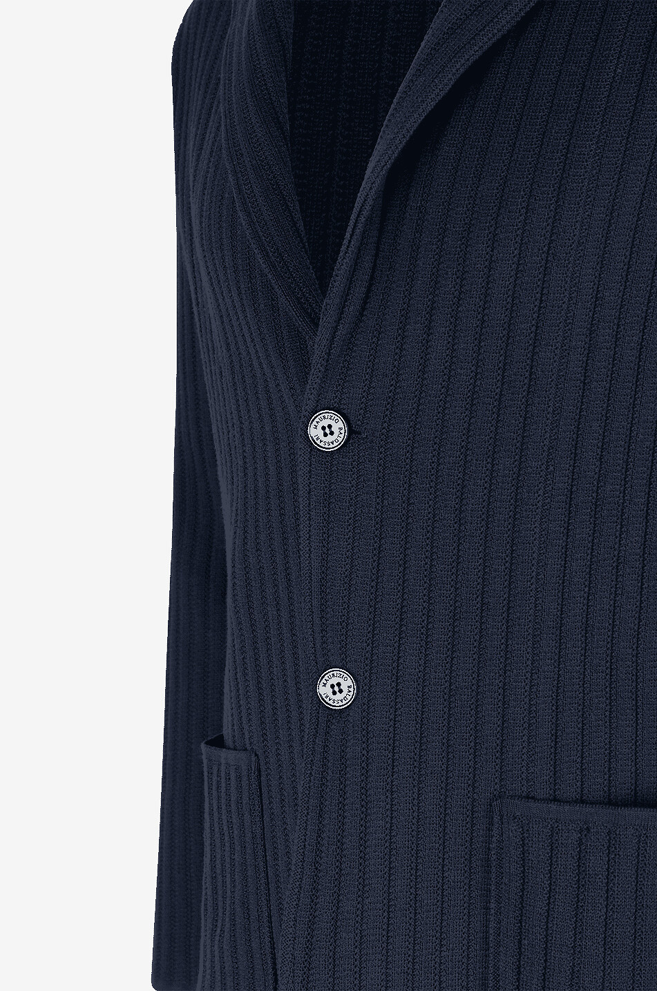 MAURIZIO BALDASSARI Blazer slim à boutonnage double en maille côtelée Homme BLEU FONCE 3