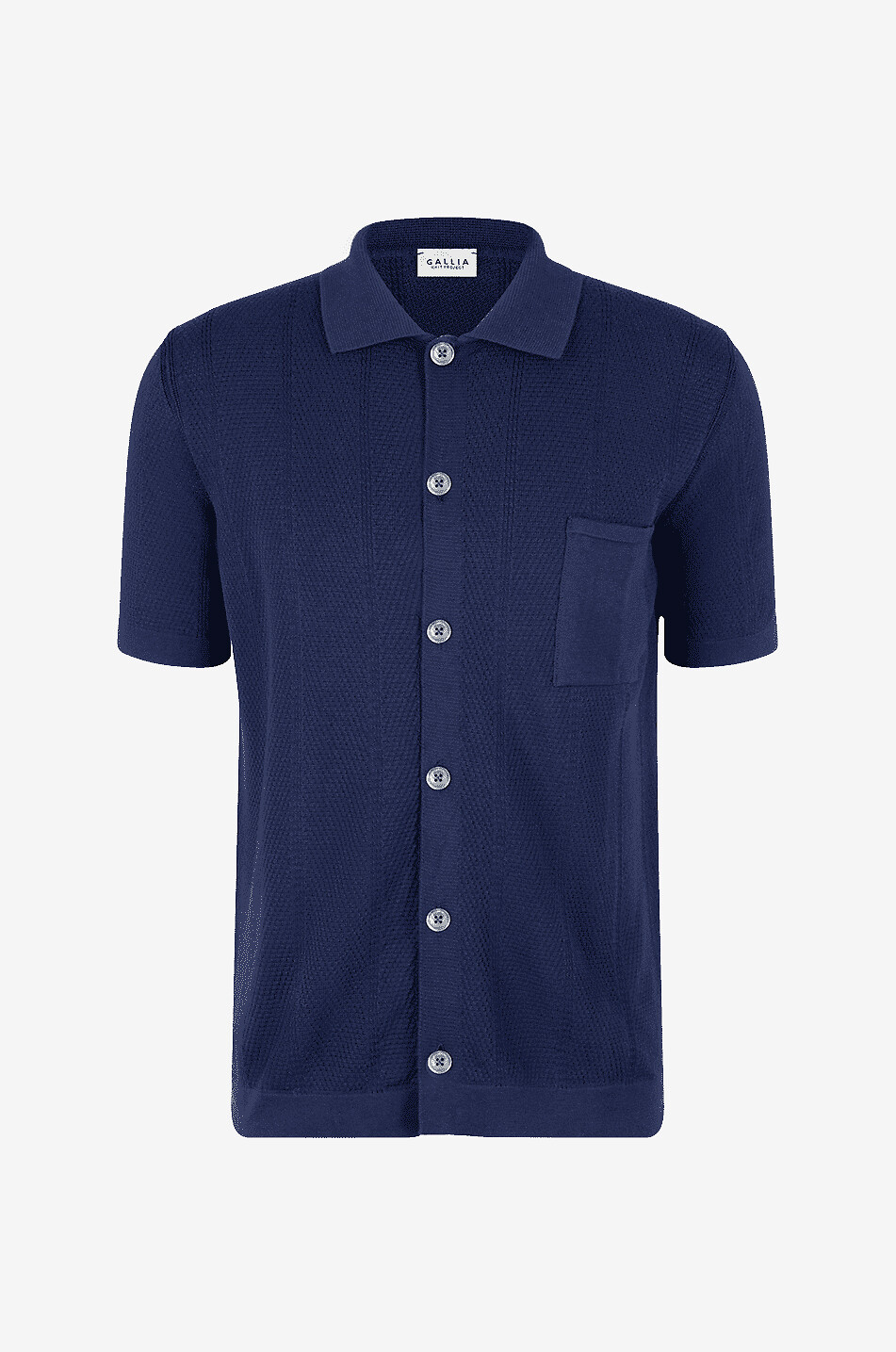 GALLIA Chemise à manches courtes en maille Farry Homme BLEU MOYEN 1