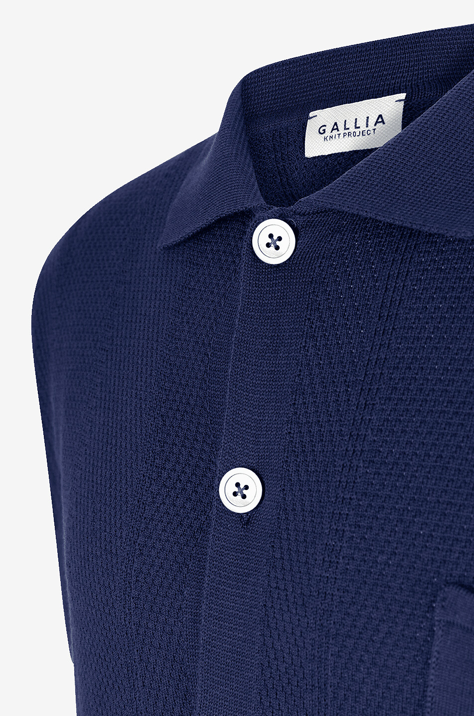 GALLIA Chemise à manches courtes en maille Farry Homme BLEU MOYEN 3