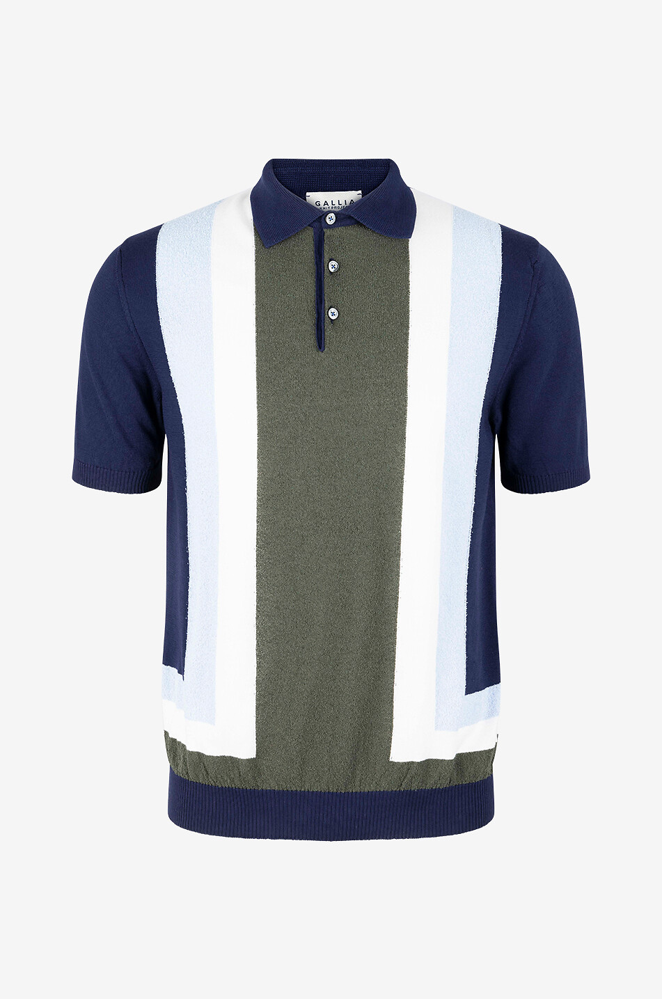 GALLIA Kurzärmeliges Strick-Polohemd aus Baumwolle Adams Herren KHAKI 1