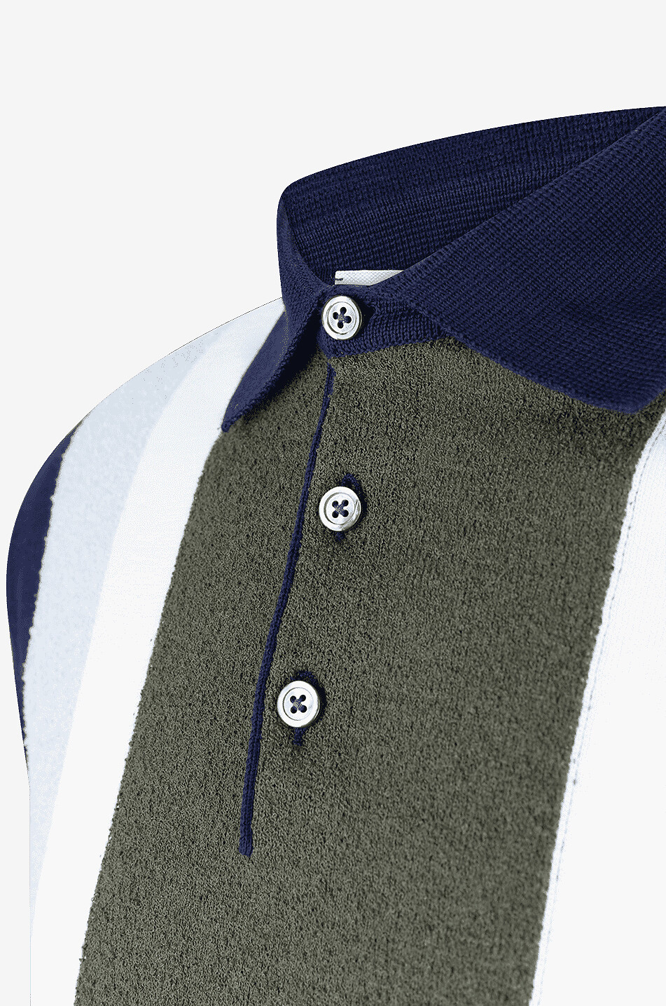 GALLIA Kurzärmeliges Strick-Polohemd aus Baumwolle Adams Herren KHAKI 3