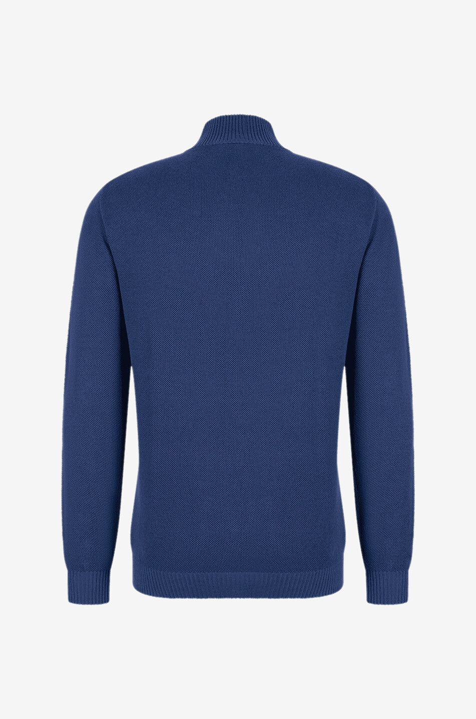 FEDELI Half-zip stand-up collar cotton jumper Men MEDIUM BLUE 2