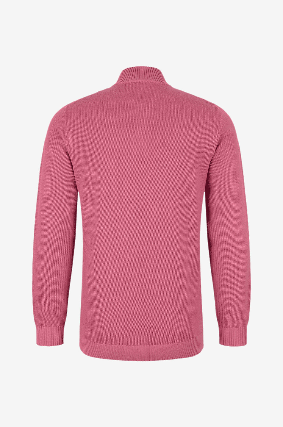 FEDELI Pull en coton à col montant zippé Homme VIOLET MOYEN 2