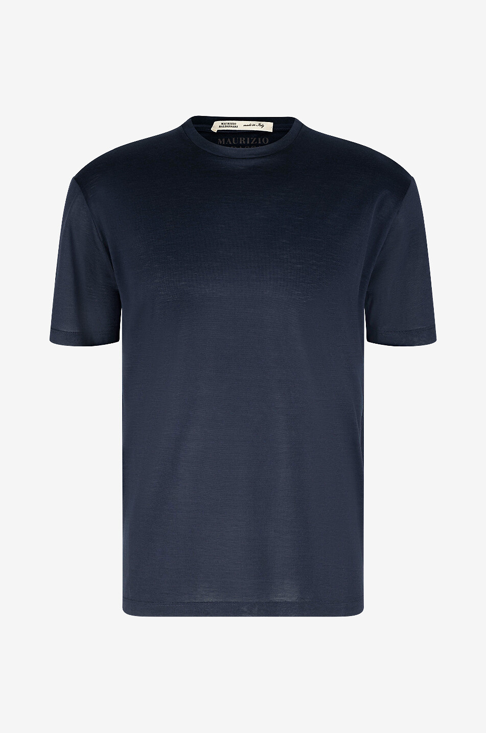 MAURIZIO BALDASSARI T-shirt à manches courtes en jersey de soie et coton Homme BLEU FONCE 1