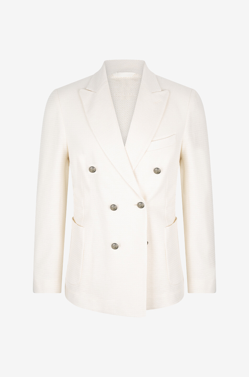 CIRCOLO 1901 Double-breasted cotton and linen tweed blazer Men WHITE 1